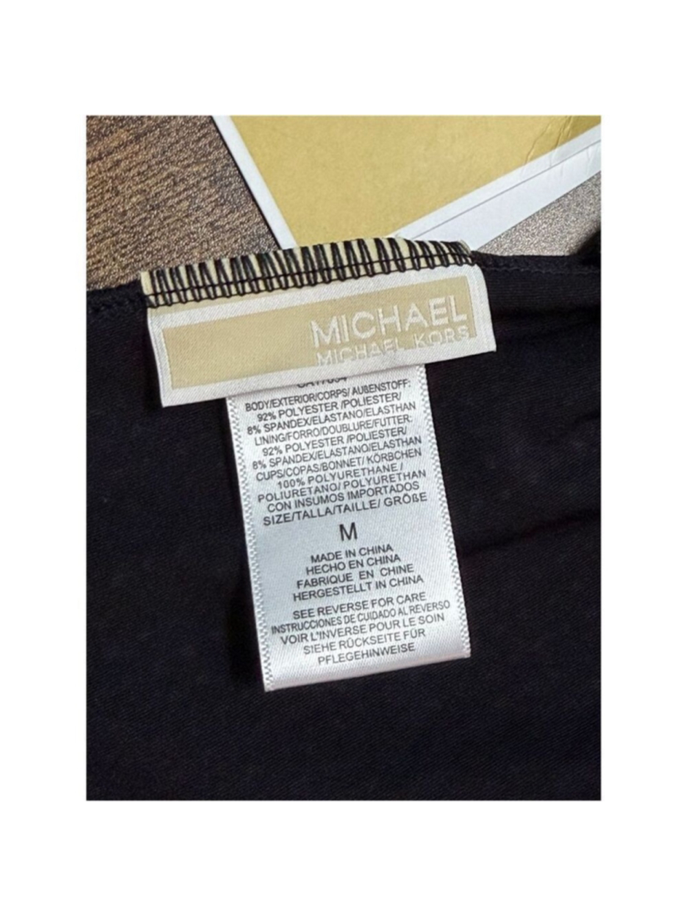 ✨ Michael Michael Kors Black Studded Tankini Swim Top Size M NWT Luxe Swimwear ✨ - Picture 7 of 13